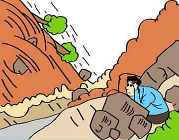 如果遇到山體滑坡時(shí)來不及轉(zhuǎn)移，應(yīng)盡快向兩側(cè)穩(wěn)定地區(qū)撤離