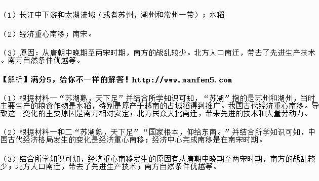 宋朝諺語(yǔ)蘇湖熟天下足的由來(lái)