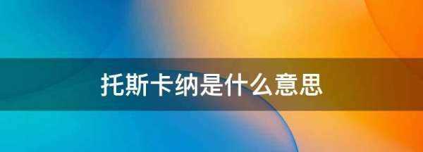 托斯卡納是什么意思,卡納是什么意思圖4