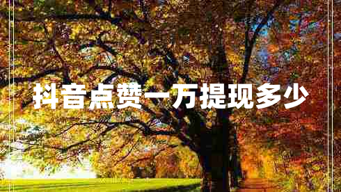 抖音點(diǎn)贊一萬提現(xiàn)多少