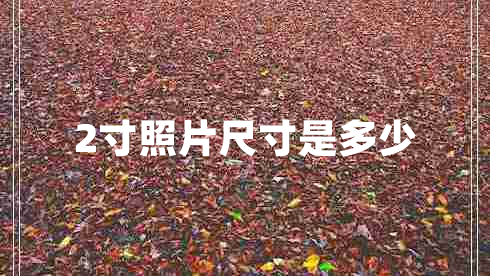 2寸照片尺寸是多少