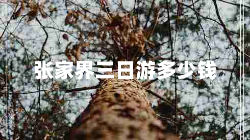 張家界三日游多少錢 張家界三日游多少錢