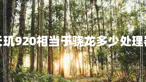 天璣920相當(dāng)于驍龍多少處理器 天璣920相當(dāng)于驍龍多少處理器