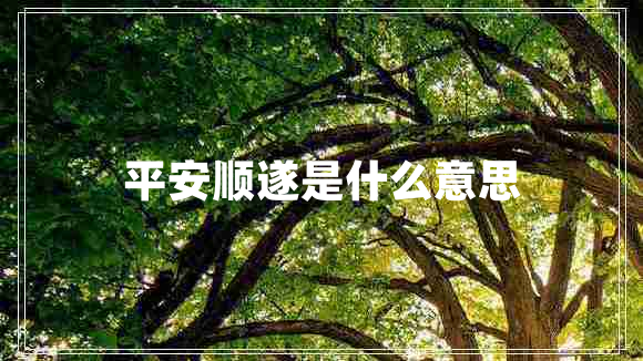 平安順?biāo)焓鞘裁匆馑? title=