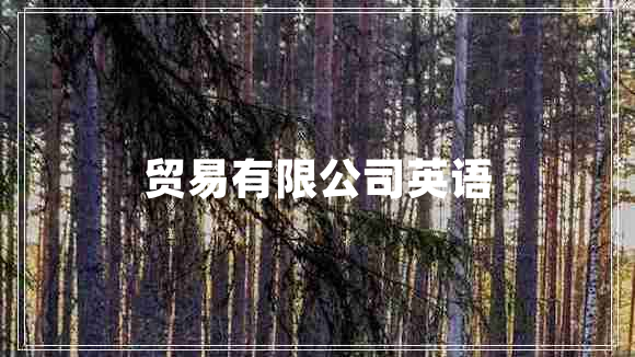 貿(mào)易有限公司英語