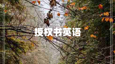 授權(quán)書(shū)英語(yǔ)