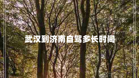 武漢到濟(jì)南自駕多長(zhǎng)時(shí)間