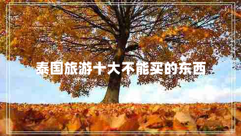 泰國旅游十大不能買的東西