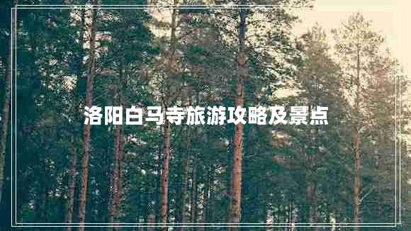 洛陽(yáng)白馬寺旅游攻略及景點(diǎn)