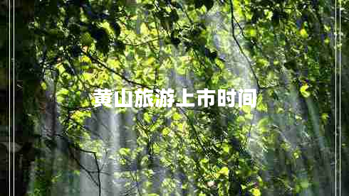 黃山旅游上市時間 黃山旅游上市時間