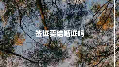 簽證要結(jié)婚證嗎