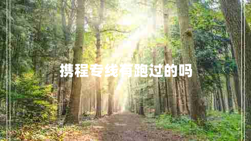 攜程專線有跑過(guò)的嗎