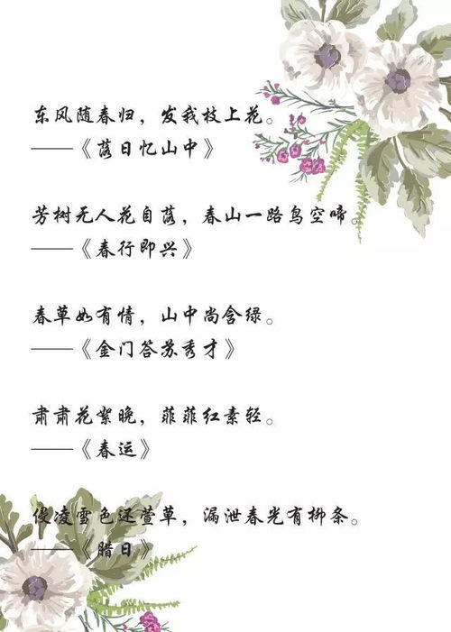 關(guān)于春的詩句或句子
