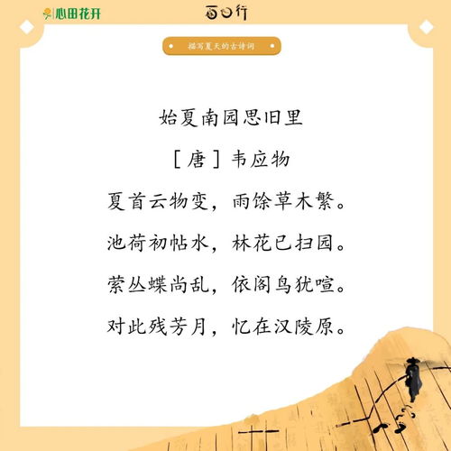 描寫夏天早晨的詩句古詩詞,描寫夏天的詩句古詩詞一到六年級,描寫夏天炎熱的詩句古詩詞