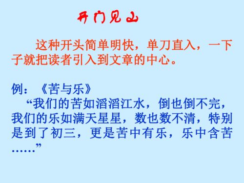 作文開頭講解課件百度文庫