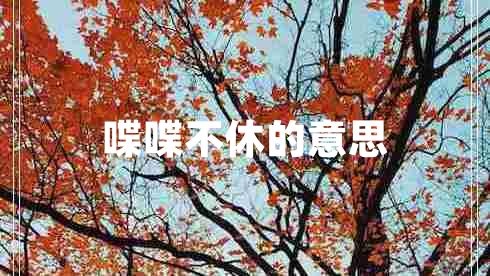 喋喋不休的意思