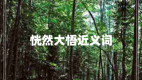 恍然大悟近義詞