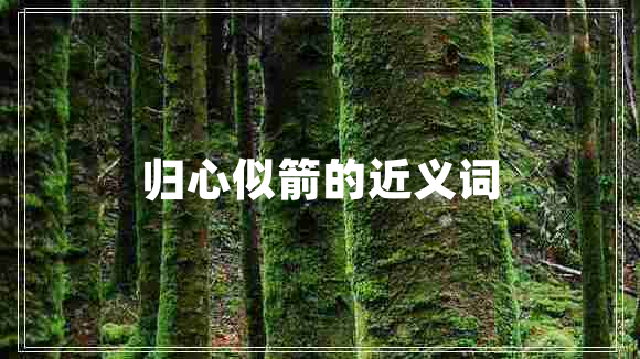 歸心似箭的近義詞