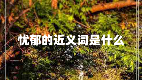 憂郁的近義詞是什么