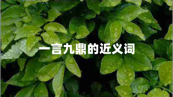 一言九鼎的近義詞