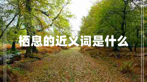 棲息的近義詞是什么