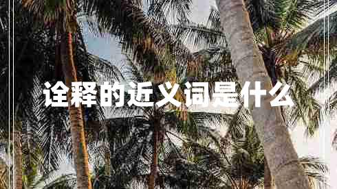 詮釋的近義詞是什么