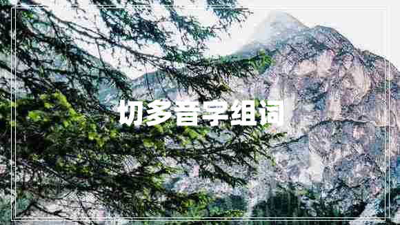 切多音字組詞 切多音字組詞