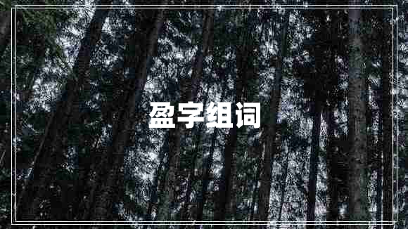 盈字組詞 盈字組詞