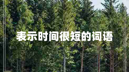 表示時(shí)間很短的詞語(yǔ)