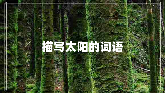 描寫(xiě)太陽(yáng)的詞語(yǔ)