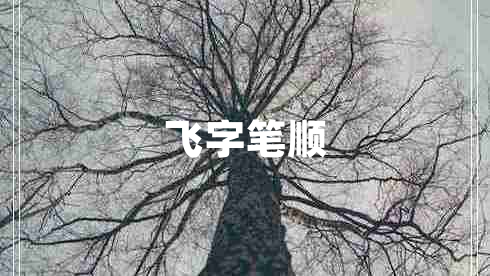 飛字筆順