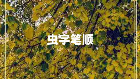蟲(chóng)字筆順