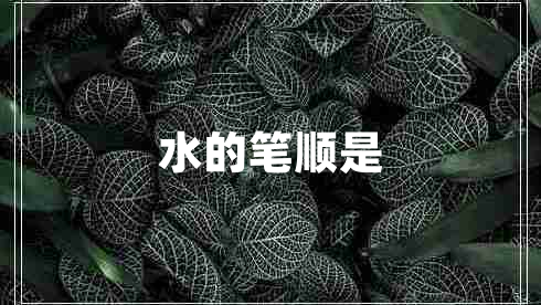 水的筆順是