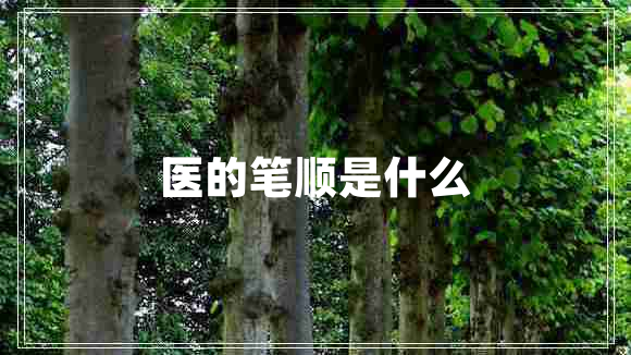 醫(yī)的筆順是什么