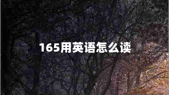 165用英語怎么讀