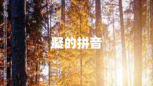 凝的拼音 凝的拼音