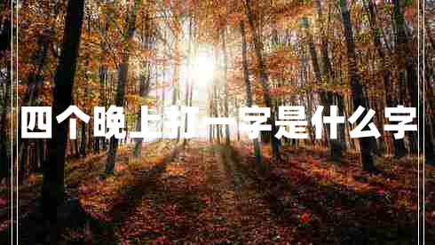 四個晚上打一字是什么字