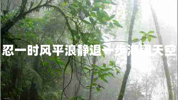 忍一時風(fēng)平浪靜退一步海闊天空