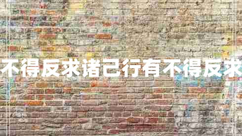 行有不得反求諸己行有不得反求諸己