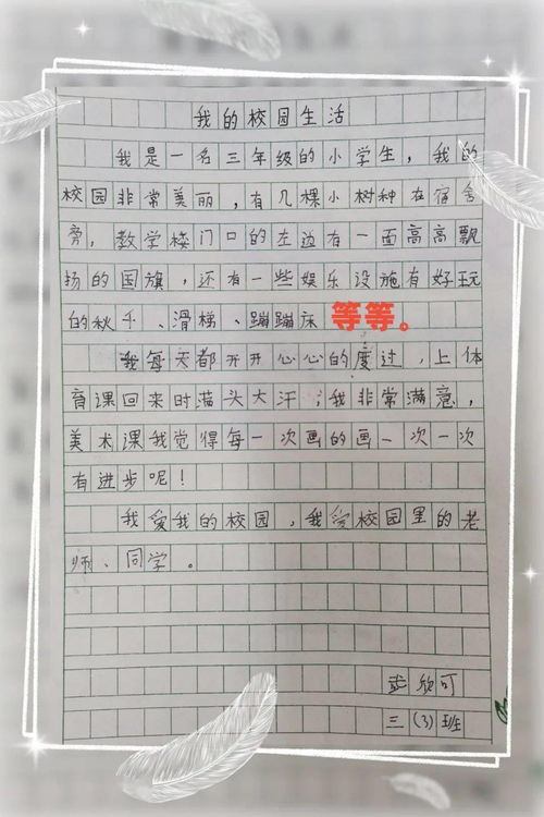 我的有趣的校園生活700字作文三級
